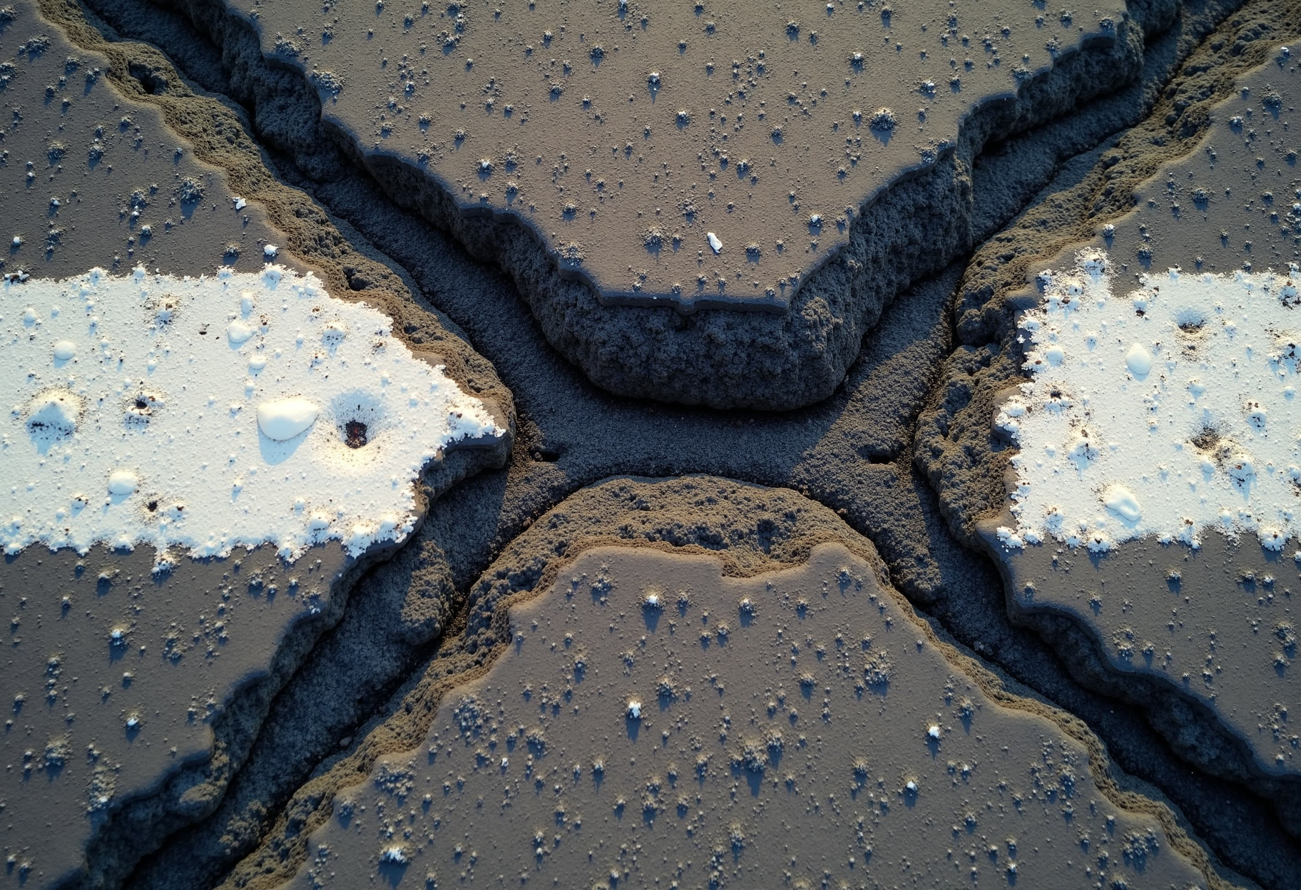 Routed crack, filled hot